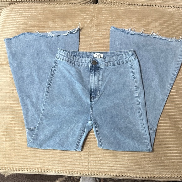 easel Denim - Easel Light Blue Flare Jeans Stretch Jeans Small